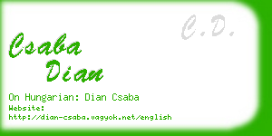 csaba dian business card
